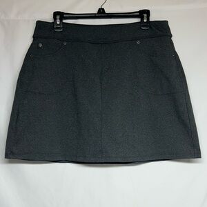 L.L.Bean Women’s Lrg Dark Grey Athletic Skort w/shorts, elastic waist Hiking EUC